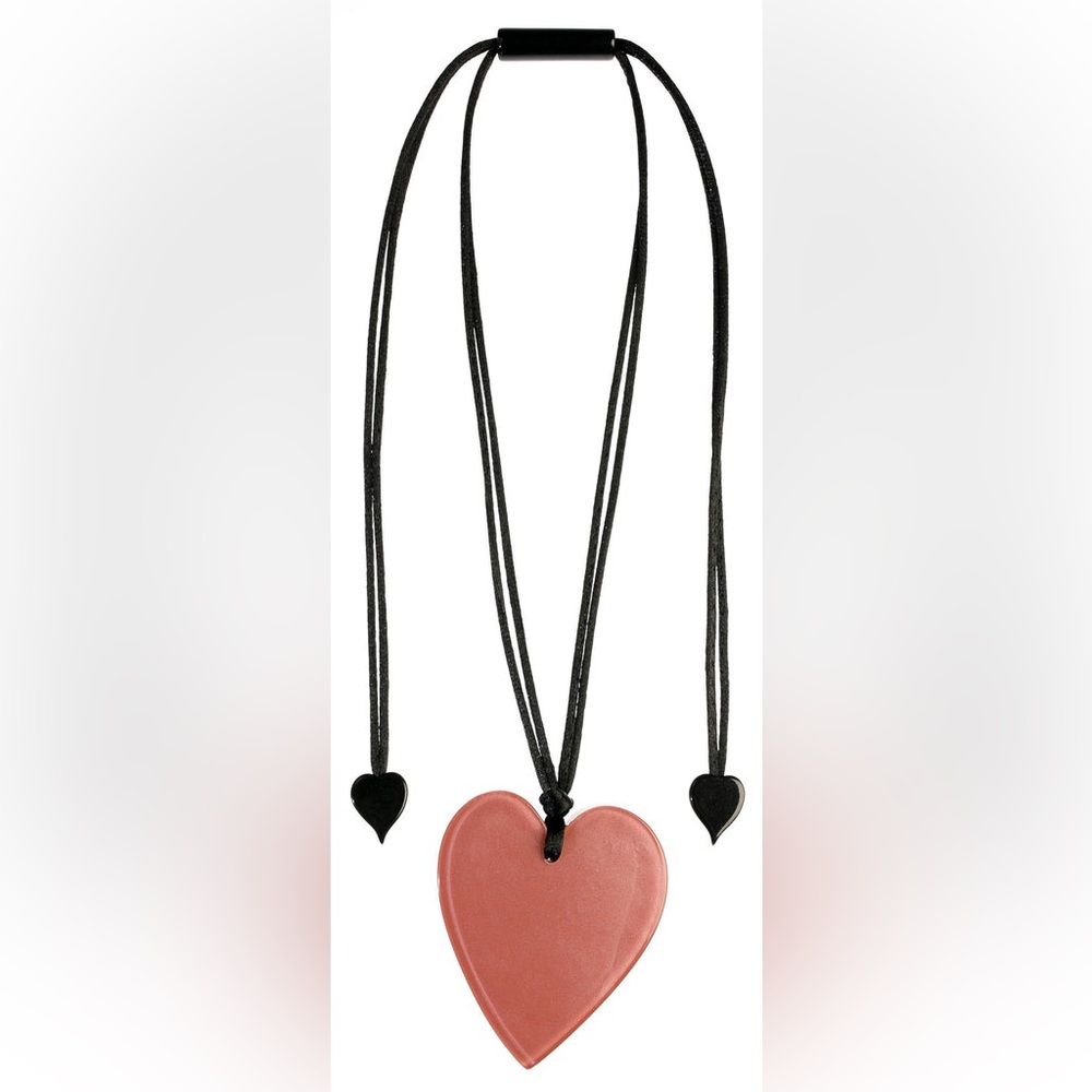 Zsiska Statement Large Heart Pendant - Rose Shimmer